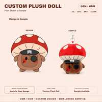 Porte-clés en peluche personnalisé en forme de champignon pirate, pendentif en peluche de dessin animé, breloque de sac douce, cadeau d'Halloween
