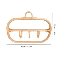 Groothandel Enkelvoudige Klassieke Stijl Rotan Wandhaak Hanger Ecologisch Roestbestendig Duurzaam Aanpasbaar Keukenjas Tas