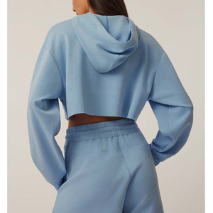 OEM Y2k estilo liso personalizado Color deporte desgaste sudaderas con capucha pulóver de gran tamaño de diamantes de imitación transpirable Tops Sudadera con capucha para las mujeres - Product Image 6