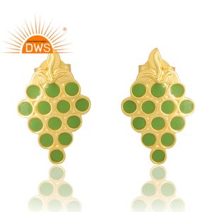 Nuevo diseño de patrón Plata de Ley 18K chapado en oro esmalte pendiente Demi joyería fina para mujer regalo para ella - Product Image 1