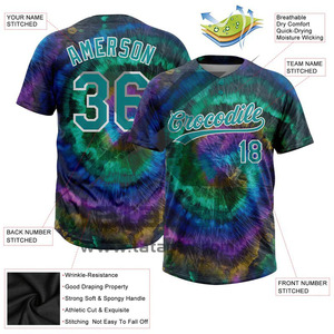 Custom Tye Dye Blanco 3D Dos botones Unisex Softball Jersey Soft Baseball & Softball Wear - Product Image 3