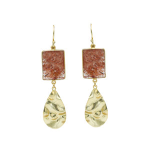 Boucles d'oreilles à la mode DUA en laiton plaqué or 18 carats pour femmes. - Product Image 2