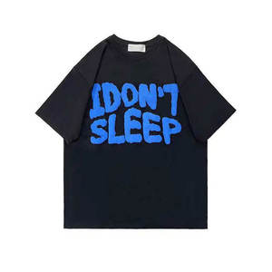 Camiseta de moda cómoda con estampado de soplo de lavado ácido para hombres y mujeres Precio - Product Image 4