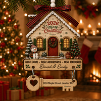 EffiPrint Impression à la Demande : Ornement en Bois Personnalisé avec Étiquette pour Accrocher sur l'Arbre de Noël, le Cheminée ou la Vitrine