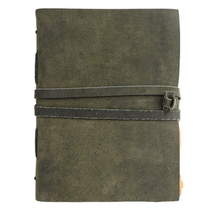 Handmade Genuine Leather Journal <b>Wrap</b> Around 100% Genuine Leather Strap With Key A5 Notebook Unlined White Page Diary For Unisex - Product Image 5