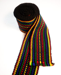 Cinturón Artesanal Multicolor de Estilo Folclórico, Cinturón Tejido Ancho Étnico Ucraniano Hutsul Cossack, Unisex, Estilo Tradicional Eslavo - Product Image 1