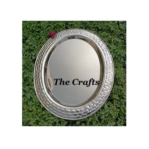 Bandeja para servir aperitivos de diseño ventajoso Bandeja para servir pulida de oro de metal de forma redonda a precios razonables - Product Image 5