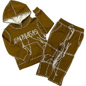 Survêtements deux pièces en polaire écologique pour hommes, chauds et à la mode, survêtement de maternité d'hiver uni avec logo personnalisé - Product Image 3