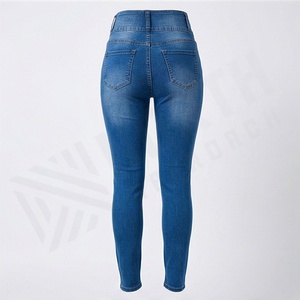 Vaqueros Casuales Rectos y Elásticos de Algodón Transpirable de Alta Calidad para Mujer, con Logotipo Personalizado, Tallas Grandes, Color Personalizado, Ropa Urbana - Product Image 2