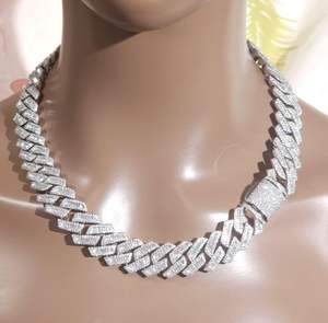 Collar de Cadena de Tenis Clásico con Moissanita, Plata de Ley 925, Joyería Personalizada con Incrustaciones de Diamantes para Hombre, Regalo de Moda de Lujo - Product Image 3