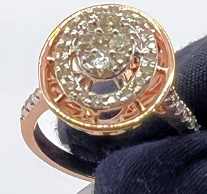 แหวนทองคำแท้14K & 18K ทำด้วยมือที่สวยงามมีเพชรธรรมชาติทันสมัยได้รับการรับรองจากบุคคลที่สามเป็นของขวัญที่ไม่เหมือนใครสำหรับเครื่องประดับชั้นดีของเธอ - Product Image 4