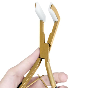 Gold Color <b>Tape</b> in Hair Extension Extensions Top Quality Hair Tools Pliers Micro Ring Loop Made in Pakistan - Product Image 5