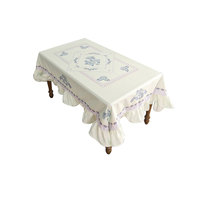 Exportateur Qualité Unique Design Personnalisé Design Pur Coton Brodé Nappes De Fête De Mariage