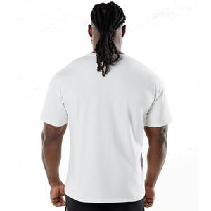 T-shirts à col rond pour hommes en gros tendance imprimé personnalisé brodé 100% coton chemise de sport à col arrondi surdimensionné - Product Image 3