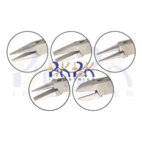 Juego de 5 Pinzas de Acero Inoxidable para Joyería, 140 mm, Pinzas de Punta Redonda y Plana, Cortador Lateral, Mangos de Espuma Mate