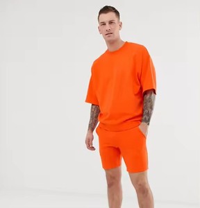 Conjunto de pantalones cortos formales para hombre con camisetas de manga corta 100% algodón transpirable y antiarrugas de alta calidad - Product Image 4