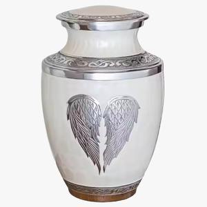 Urne funéraire en métal pour adultes en gros |   Urne funéraire blanche pour cendres humaines |   Capacité de 200 pouces cubes |   Direct d'usine - Product Image 5