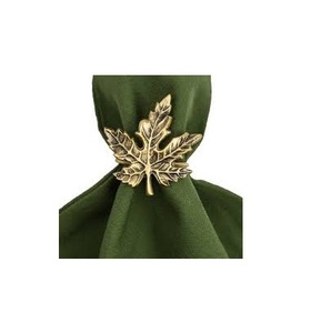 Servilletero de latón Diseño de flor chapado en oro con perla Servilletero de latón revestimiento de oro decorar usado - Product Image 2