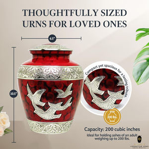 โกศบรรจุอัฐิสำหรับผู้ใหญ่ขนาด 10 นิ้ว ทำจากอลูมิเนียมลายเงิน สไตล์ยุโรปและอเมริกา เป็นมิตรกับสิ่งแวดล้อม ทนทาน ขายส่ง - Product Image 5