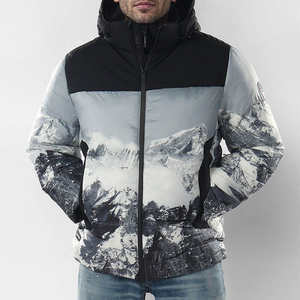 Premium Quality Customizable <b>Hooded</b> Men's Winter Canvas <b>Puffer</b> <b>Jacket</b> with Front Logo Design Waterproof & Breathable - Product Image 1