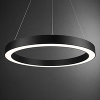 Lustre LED circulaire pour bureau Gallery Atrium, éclairage linéaire suspendu LED sans soudure de 1000 mm
