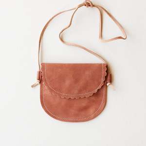 Scalloped Leather <b>Purse</b> for Little Kids Rust Color Accessory - Product Image 1