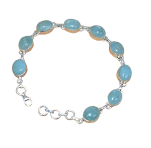 Handmade <b>Silver</b> Boho Style <b>Bracelet</b> Jewelry 925 <b>Sterling</b> <b>Silver</b> Aquamarine Gemstone Trending <b>Bracelet</b> Jewelry For Women Gift - Product Image 1