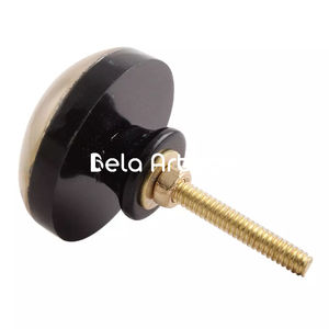 Poignées de tiroir rondes en coquille, bouton de meuble en marbre, poignée de tiroir en résine et laiton, poignée de garde-robe, poignée de commode gravée sur mesure - Product Image 4