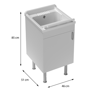Lavabo in legno Mongardi Star Square con vasca in resina resistente agli acidi, installazione rubinetto forabile, resistente all'acqua, da pavimento, in PP - Product Image 3