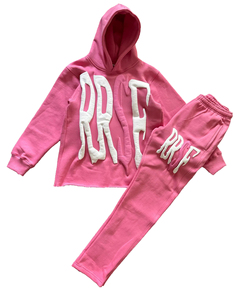 Ensemble sweat-shirt et pantalon de survêtement unisexe personnalisé 100% coton streetwear sans cordon ni ourlet, impression 3D en relief - Product Image 3