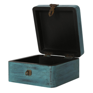 Boîte de rangement décorative en bois avec logo personnalisé bleu organisateur de bijoux personnalisé en gros pour l'organisation de stockage de bureau de cuisine à domicile - Product Image 2