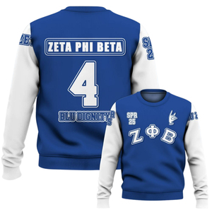 Sudadera con Cuello Redondo de la Hermandad Zeta Phi Beta para Mujer, Azul Griega de 1920, Bordada, de Forro Polar, Cómoda para Invierno - Product Image 6