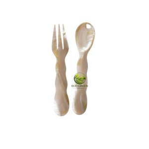 Tenedores de Fruta Hechos a Mano con Conchas Marinas Naturales, Mango con Incrustaciones de Perlas Rosas, Palillos para Cócteles Ecológicos, Juego de Cubiertos Pequeños para Postres - Product Image 1