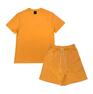 Ensemble de vêtements de sport décontractés pour hommes, t-shirt à manches courtes et short respirant en deux pièces, taille plus, été - Product Image 2