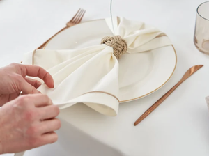 Ronds de serviette en corde faits à la main Réglage de table moderne et classique - Product Image 5