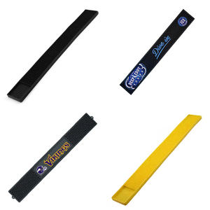 Accesorios de <span class=keywords><strong>Cerveza</strong></span> Personalizados en Pequeñas Cantidades, Tapete de Bar Cuadrado/Rectangular de PVC Suave Antideslizante en Blanco, Negro y Amarillo con Logotipo Personalizado - Product Image 4