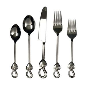 Juego de cubiertos de acero inoxidable de 5 con acabado de espejo y mango de diseñador perfecto para comedor de hotel en casa y mesa hecho a mano - Product Image 2