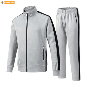 SAMAVIA respirant coton manches longues coupe régulière ensemble de survêtement pour hommes et femmes confortable correspondant tenue de sport athlétique - Product Image 2