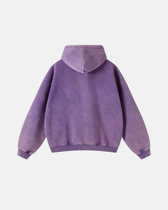 Sweat à capuche streetwear personnalisé de haute qualité, en molleton, zippé, effet délavé soleil, vieilli et délavé à l'acide - Product Image 2