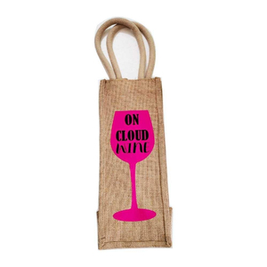 Fourre-tout en toile de jute naturelle écologique poignée de transport de bouteille de vin motif personnalisé impression cadeau Shopping sacs de stockage de vin réutilisables - Product Image 6