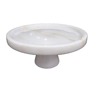 Soporte de pastel de mármol blanco perla, soporte de pastel con estampado de mármol blanco, soporte de pastel de mármol verdadero - Product Image 1