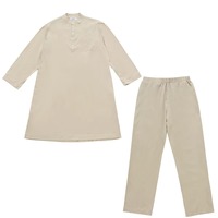 Derniers vêtements islamiques musulmans pour hommes Thobe long avec pantalon Dubi Muslim Kaftan Plain Design pour hommes