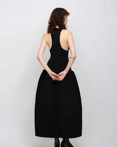 Women <b>Knee</b> <b>Length</b> Dress Voluminous <b>Skirt</b> Minimalist Style Cotton Spandex OEM ODM Made in Vietnam - Product Image 3