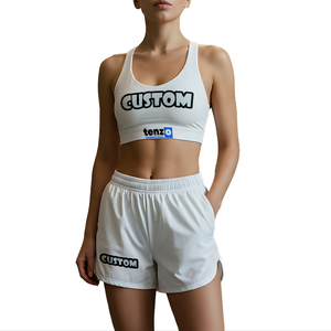 Ensemble de vêtements de fitness pour femmes en polyester spandex solide à séchage rapide respirant. Logo personnalisé OEM ODM Sportswear Réservoir d'impression par transfert de chaleur - Product Image 3