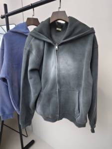 Sweat à capuche unisexe personnalisé pour homme, coupe ample, épaules tombantes, uni, 100% coton, écologique, coupe-vent, logo brodé, sweat à capuche de luxe vierge - Product Image 4
