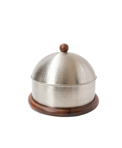 หม้ออุ่นอาหารทำจากสเตนเลสฐานไม้สำหรับทำอาหารสไตล์อาหรับ - Product Image 1