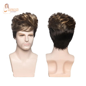 Prothèse capillaire frontale pour hommes, 100% cheveux humains brésiliens, lisses/ondulés naturels, 6 pouces, cheveux Remy courts, base en soie, aspect naturel - Product Image 1