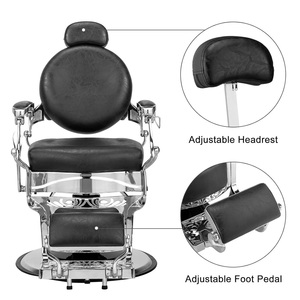 Quality Heavy Duty Vintage <b>Recline</b> Barber Chair Hydraulic w/Headrest,360°Rotatable,700lb - Product Image 5