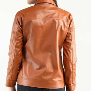 Chaqueta de Cuero para Mujer, Diseño Transpirable, Chaqueta de Cuero Sólida para Mujer con Precio Personalizado, Servicios ODM OEM - Product Image 3