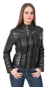 Chaqueta de Cuero de Oveja Genuino para Mujer, Calidad Premium, Diseño Personalizado Duradero con Cremallera, Corta para Invierno - Product Image 3